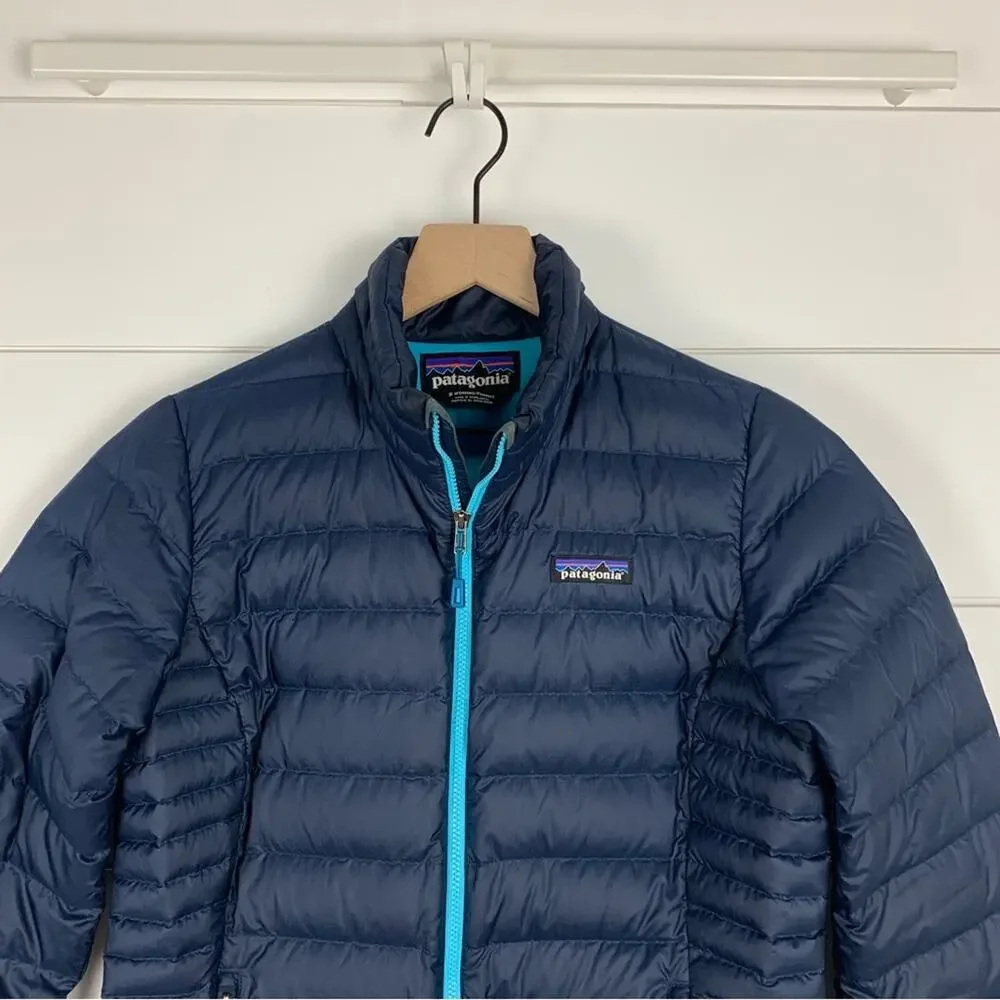 Patagonia Down Sweater Jacket Navy Blue Puffer - Picture 2 of 8
